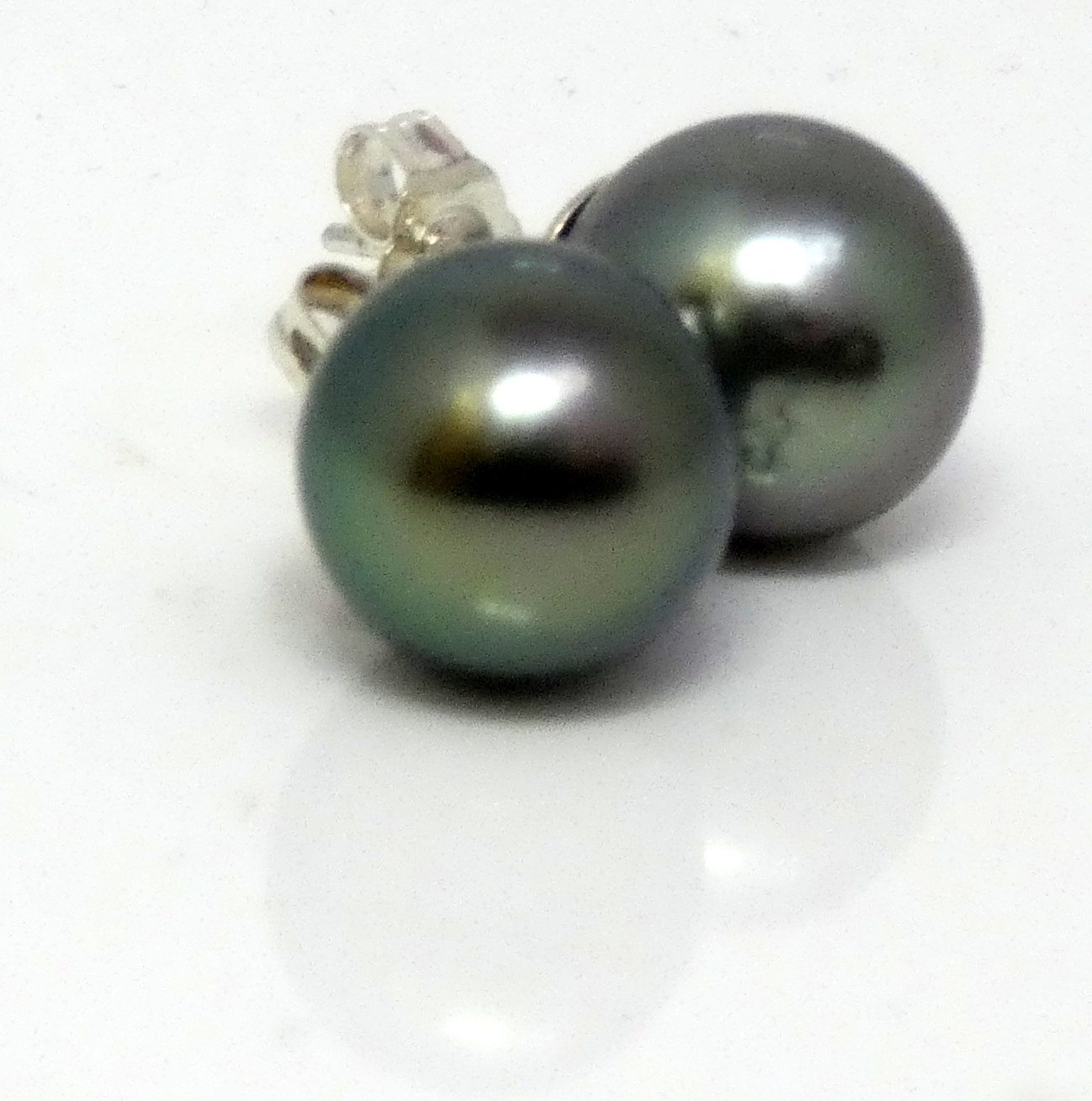 Green Tahitian Pearl Earrings